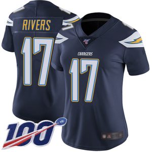 Superb Chargers #17 Philip Rivers Navy Blue Team Color Women's Stitched NFL 100th Season Vapor Limited Jersey